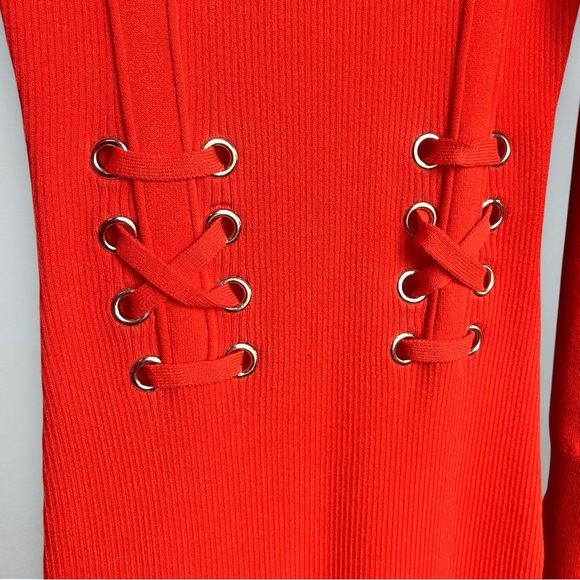 Karen Millen Vibrant Red Long Sleeve Dress - Picture 3 of 6